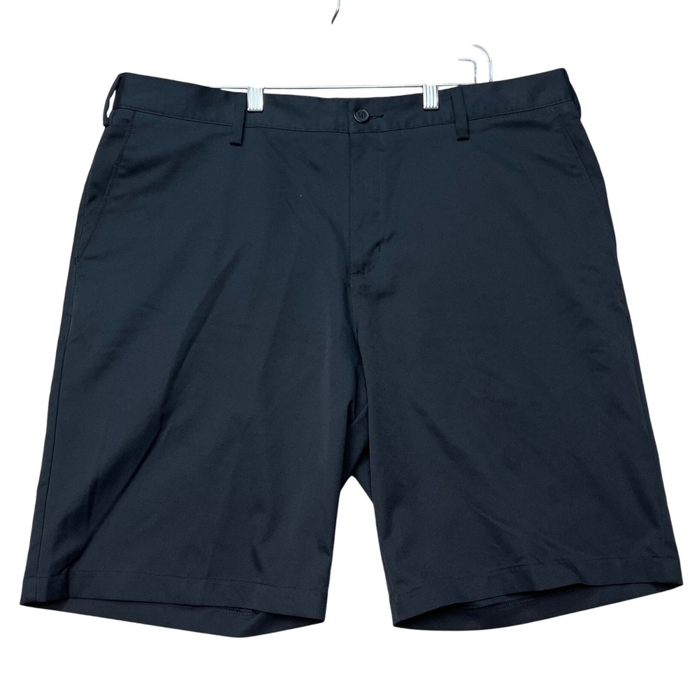 Adidas Golf Shorts Mens 38 Black Flat Front Golf Performance Athletic 3-Stripes